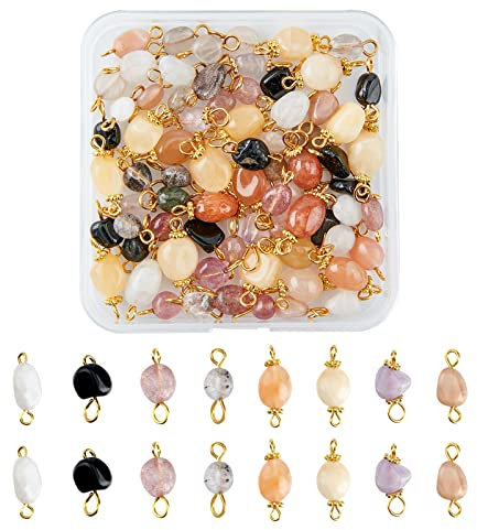 SUPERFINDINGS 80 Stück 8 Stile Kristall Anhnger Verbindungsstücke Anhnger Verbindungs Charm Mit Goldenem Ton Für Halsketten