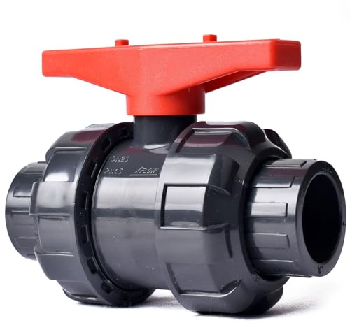 AIPOR UPVC True Union Ball Valve 1-1/2, Pool True Union Full Flow Ball Valve for Water System, U.S. ASTM EPDM O-Rings, Rated at 230 PSI, 1 1/2 inch Socket (1 1/2)