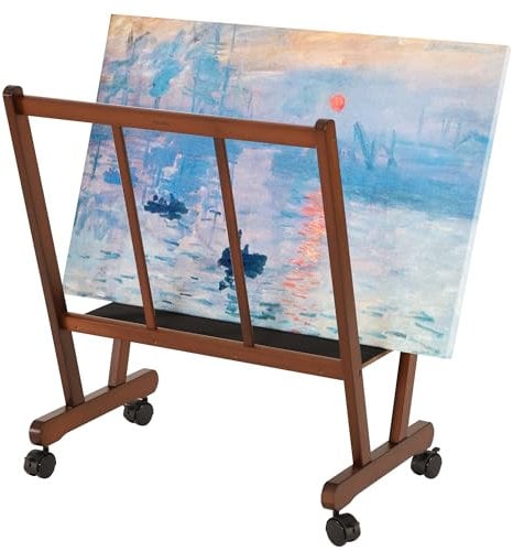 VISWIN Grand Support en Bois pour Impression, Support d'Exposition d'Art et Support de Séchage avec Roulettes, Parfait pour le Stockage et l'Exposition de Toiles, d'Œuvres d'Art et de Galeries