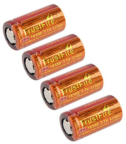 TrustFire IMR 18350 Li-Ion Akku 3,7V | Flat Top | 900mAh | 10A High Drain (4 x Akku)