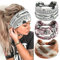 scicent 3 Stücke Breites Stirnband Boho Stirnband für Frauen Afrikanische Stirnbänder Geknotete Elastische Haarbänder Kreuz Haarwickel Haarschmuck, 14332
