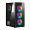 Nuwo Rodan R601 Caja PC Gaming ARGB ATX, Micro ATX-ITX, 4 Ventiladores ARGB Led 120mm Preinstalados, Frontal y Panel Lateral de Cristal Templado, USB 3.0, Color Negro