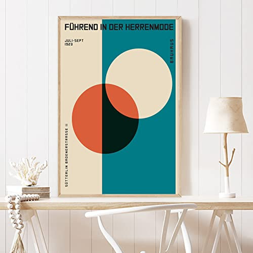 Bauhaus-Poster, abstrakte geometrische Leinwand, Wandkunst, Blau-Orange, Kunstdruck, Farbblock, minimalistisches Poster, Bauhaus Mitte des Jahrhunderts, moderne Wandkunst, abstrakt, mehrfarbig