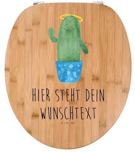 Mr. & Mrs. Panda Personalisierter WC Sitz Motiv Kaktus Heilig - Personalisierte Geschenke, WC-Sitz, Kakteen, Klobrille, Toilettensitz, Familie, Klodeckel, WC-Deckel, Eltern, Toilettendeckel, Freundin