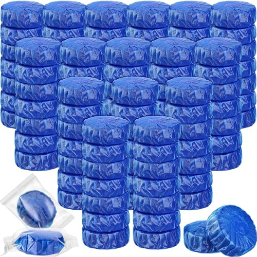 Qualirey 60 Pack Automatic Toilet Cleaner Tablets Toilet Bowl Tablets Long Lasting Bathroom Toilet Tank Tablets for Tank Toilet (Blue)