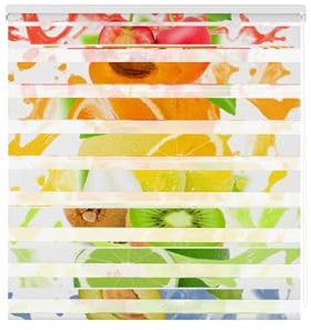 Estoralis | KÜCHE | Doppelrollo Nacht und Tag | Bedrucktes Duo-Rollo | C-1219 | 110 x 180 cm. (Breite/Höhe) Stoffgröße 107 x 175 cm. | Rollos für Fenster und Türen