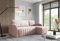 LIKMA Ecksofa Otto L-Form 224 cm Schmutziges Rosa Moderne Sofas & Couches - Velvet Sofa mit Schlaffunktion - Schlafsofa mit Bettkasten - Wohnlandschaft mit Bettzeugbehälter, Stoff: Jasmine 61