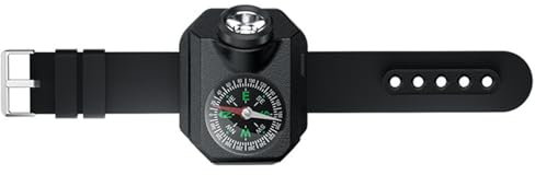 Lampe de poche tactique étanche avec boussole, lampe de poche pour extérieur, course à pied, randonnée, camping, facile à utiliser, lampe de poche LED étanche
