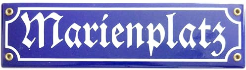 Emaille Schild 8x30cm - Marienplatz München Straße Straße