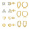 GEMAURA Ohrringe Silber,925 Creolen Silber Damen Hypoallergen Cubic Zirkonia Ohrstecker Silber Set Gold Damen Ohrstecker gold Creolen für Mehrere Piercings(7 Paar)