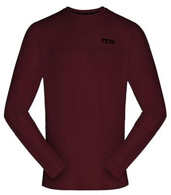 TCA Boys' Element Long Sleeve Lightweight Breathable Running Top - Football Kit for Kids - Cabernet, 12-14 Years