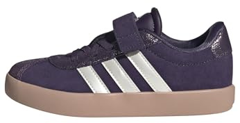 adidas Mixte Enfant VL Court 3.0 Shoes Children Chaussures, Aurora Plum/Zero Metalic/Pink Gum, 33 1/2 EU