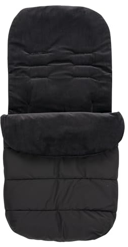 Lorelli Baby Fußsack für Kinderwagen, Winterfußsack 95x48 cm, Thermo Stroller Bag, Winter Universal Footmuff, Babyfußsack für Buggy (Schwarz)