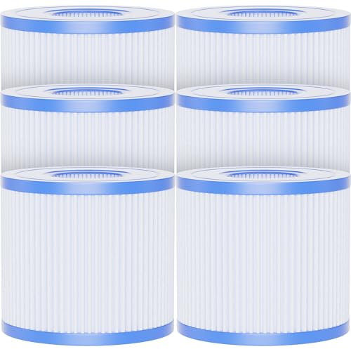 AQUALTRA Tipo D Cartucho Piscina Compatible con Tipo D, P57100102, P57000104, 95mm x 108mm Filtros de Piscina sobre el Suelo 6 Piezas