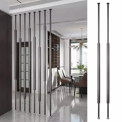 Raumteiler mit Metallrahmen, mit individuellen Holzleisten, schwarz, 70 cm, 2 Stück, zum Dekorieren von Bett/Wohnzimmer/Kabine