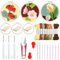 Woohome Kit per Ricamo con Ago da Punzonatura, Punch Needle Kit, Punch Needle Panno, Filato di Colore e Punch Needle Strumenti per Adulti, Principianti (Fiori Rossi, Rosa e Gialli)