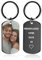 Porte-Clés Personnalisable avec Photo et Gravure Texte Double Face Porte Clef Personnalisé Cadeau pour Homme Femme Couples Amis et Famille (UV Noir)