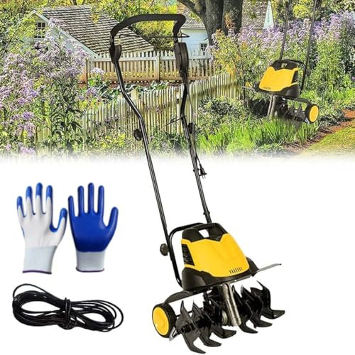 Motozappa elettrica da 2400 W, coltivatore e motozappa da Giardino a 400 Giri/min con 6 Lame in Acciaio, Larghezza di Taglio 45 cm, profondità di Lavorazione 22 cm, 2 Ruote Pieghevoli, Impugnatura