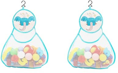 Teogneot Bath Toy Storage Net Elephant Design Mesh Organizer for Bathtub Toys Turquoise