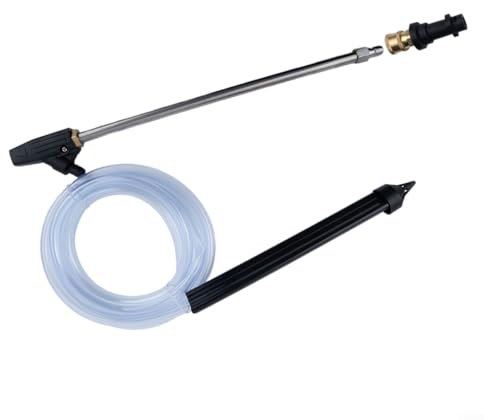 Oniissy Kit per sabbiatrice ad alta pressione con ugello per sabbiatura, per Karcher serie K2-K6, con ugello adattatore in ottone, tubo di aspirazione da 3 m (kit)