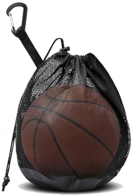 Ballnetz Ballsack 1 Ball basketball Tasche Schwarz Basketballnetz Balltragetasche Balltasche Fußballnetz Ball Aufbewahrung Netz mit Kordelzug Fussball Tasche Erwachsene Jungen für Basketball, Tennis