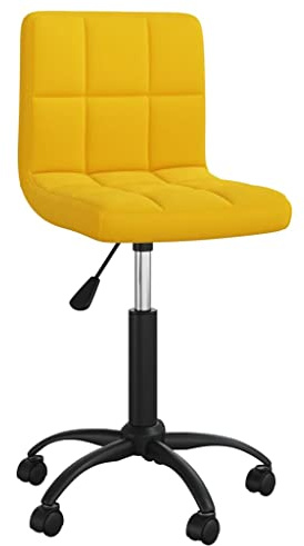 IBUQDDV Drehbarer Esszimmerstuhl Senfgelb Samt Verstellbare Höhe mit Gasdruckfeder und 360-Grad Rollen Bequemer Drehstuhl für Esszimmer Büro Homeoffice