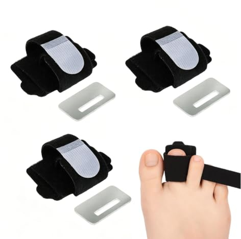 Omnikryp 3 Piezas Corrector Dedo Martillo, Corrector de Dedos del Pie con Férulas Ajustables, Reutilizables Separadores, Protector Dedos Pie, para Corregir de Los Pies con Torcidos y Superpuestos