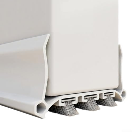 Under Door Draught Excluder Strip - Heavy Duty Door Seal with Brush for Noise Reduction & Insect for Proof - Gap Filler 96cm(White)