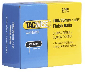 Tacwise 0295 Chiodi di Finitura Galvanizzati Tipo 16G / 35 mm, Confezione da 2500