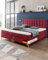 WELCON boxspringbettenshop24.de - Rockstar Boxspringbett 160x200 H2 H3 inkl. Topper - rot in H1 H2 H3 H4 und H5 lieferbar, Polsterbett Deluxe Bett Doppelbett ohne Lattenrost