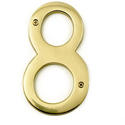 Black Country Metal Works 6 inch extra large polished brass numbers (8)