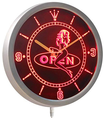 ADVPRO nc0253-r Live Nude Stripper Exotic Dancer Pen Neon Sign LED Wall Clock Uhr Leuchtuhr/Leuchtende Wanduhr