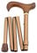 Design Mini-Faltstock Bronze, Derbygriff Hartholz, Stock aus stabilem Leichtmetall, Bronze, faltbar, Damen und Herren höhenverstellbar,Gummipuffer.