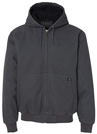DRI Duck Cheyenne Men's Cotton Canvas Hooded Work Jacket, 5020, Small, Charcoal