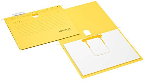 Atlanta Serie-E Hängeschnellhefter mit Jalema Clip, Jalema 2655834400, Hängemappe für Akten, Hängetasche, Karton mit 25 Stück, gelb
