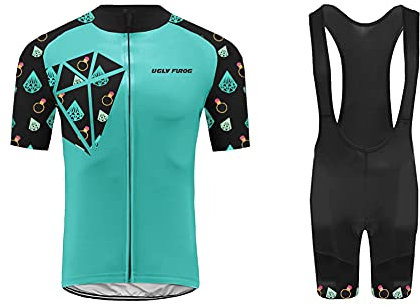 UGLY FROG Gemütlich Fahrradbekleidung Radtrikot Set Fahrrad Trikot Radtrikot + Kurz Radhose mit Sitzpolster Triathlon Anzüge