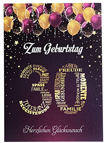 Glückwunschkarte 30 Geburtstag Karte 30 Geburtstagskarte Zahl 30 Glückwunschkarte 30. Geburtstag Frauen Geschenkkarte 30 Lila Gold, Made in Germany