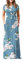 AUSELILY Maxi Dress for Women - Summer Casual Long Dresses for Ladies with Pockets M Floral Light Blue