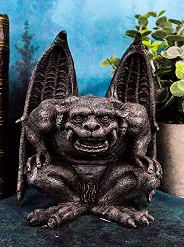 Ebros Gift Mountain Ram Horned Demon Geflügelte Wasserspeier Bellowing Wild Statue 15,2 cm hoch Fantasy Legends Gothic Dungeons and Cathedrals Sammlerstück Decor Figur