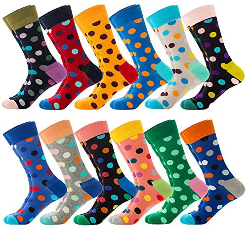 Jeasona Bunte Socken Damen Lustige Baumwolle Farbige Anzugsocken für Frauen 39-42 (12 Paare Bunte 253A)