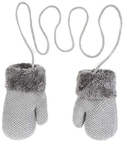 Handschuhe Winter Kinderhandschuhe Warm Fausthandschuhe Kleinkinder Fäustlinge Plüsch Gestrickte Winterhandschuhe 1-3 Jahre alt Mädchen Jungen Verdichkte Strickhandschuhe für Radfahren Joggen Spielen