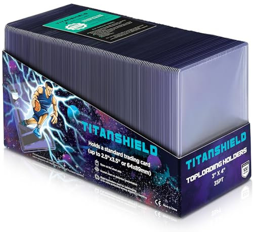 TitanShield Toploader-Hüllen für Sammelkarten, 7,6 x 10,2 cm, 100 Stück