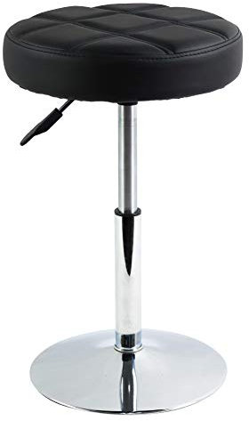 FURWOO Round Cushion Salon Stool Massage Chair Adjustable Swivel Spa Stool for Beauty Nail Home Bar Work Low Bar Chair for Barber Shop Small(Black)