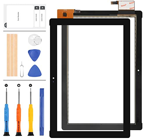 per ASUS ZenPad 10 Z300M P00C Touch Screen Digitizer Vetro Parti di Riparazione Full Glass Panel Lens con Strumenti Gratuiti (No LCD) (Nero)