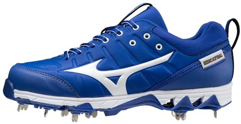 Mizuno Tacos de softbol de Metal para Mujer, 9 Picos, Swift 7, Royal White, 6.5
