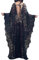 LeofL Damen-Kaftan mit Spitze, lang, Maxi-Strandkleid, Bademantel, Nachthemd, Kleid über Badeanzug, B Schwarz, One Size