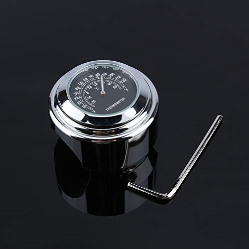 fahrrad thermometer,Motorrad-Lenkerthermometer,Motorradgriff-Montagethermometer, Wetterfest, Klar Ablesbar 7/8 - 1 Messtemperatur-Messuhr, Langlebige Aluminiumlegierung