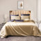 Damier Bettwäsche 135x200cm 4 teilig Satin Glänzend Beige Grau Wendebettwäsche Set Seidig Glatt Bettbezug mit Reißverschluss und 2 Kissenbezüge 80 × 80 cm