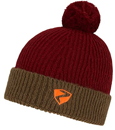 Ziener Kinder IKEN Bommel-Mütze/gestrickt, Fleece Futter, Wollanteil, red Cabin, S