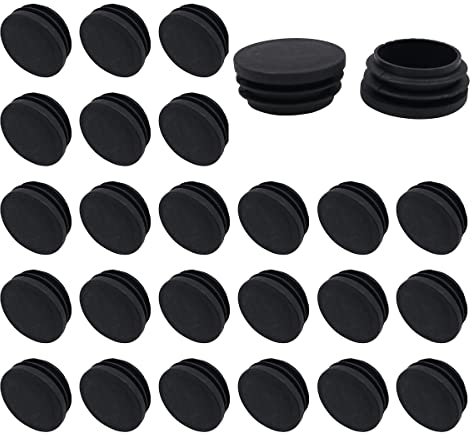 Nuzamas Lot de 30 embouts ronds en plastique noir de 38 mm, embouts en plastique antidérapants, pied pour meuble, chaises, bureaux, tables, lits